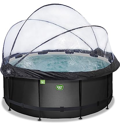 Piscine hors sol ronde 360x122cm + dôme et pompe filtrante à sable EXIT