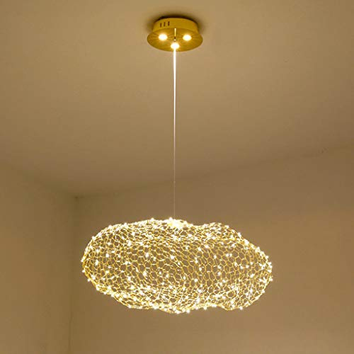 LED Hardware Wolke Pendelleuchte Moderne Kreative Hängeleuchte Netz Ovaler Pendellampe Gold Höhenverstellbarer Hängelampe Restaurant Wohnzimmer Schlafzimmer Café Bar Mall Küche Kronleuchter,60cm …