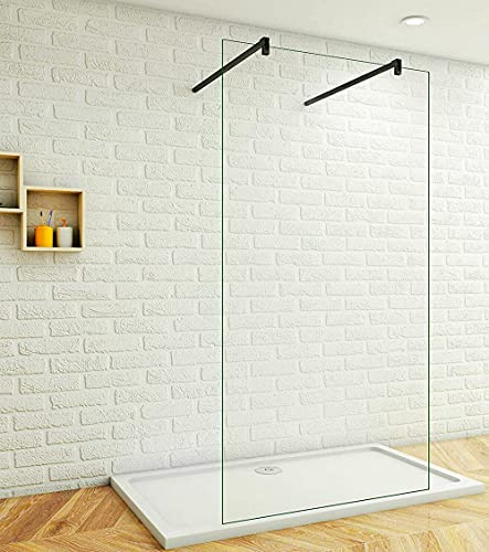 Acezanble Duschabtrennung 120x200cm Duschwand Walk In Dusche 8mm NANO Echtglas Schwarz