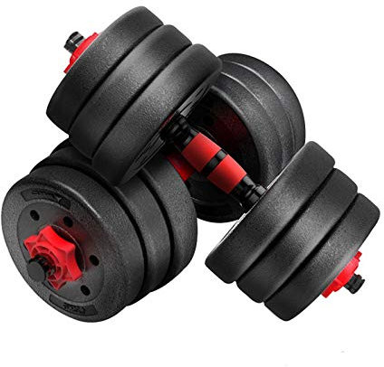 LJFLI Hantel abnehmbares Spleiß-Hantel-Fitnessgeräte mit Stecker-Übungs-Lernen einstellbar für Ganzkörperübung,15kg
