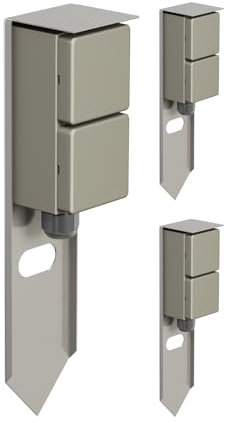 ledscom.de 3 pzas Toma de jardín Pilar PIWI con Pica de Tierra para Exteriores, IP44, 2 vías, Acero Inoxidable, Angular, 30 cm
