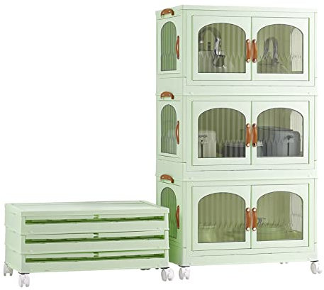 RMAN Küchenschrank, Küchenbuffet, Buffetschrank, Aufbewahrungsschrank mit 3 Türen, Großer Stauraum, 98 * 55 * 32.5cm, für Küche, Wohnzimmer, Esszimmer, Grün