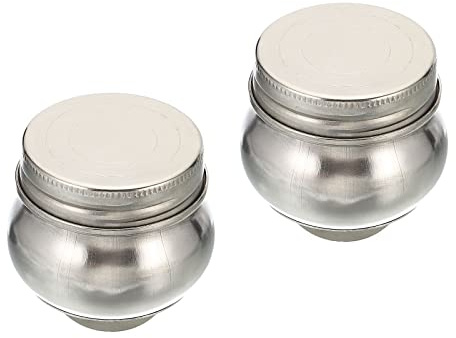 PATIKIL 2 x 2 palettes Tasses, Peinture Pot Conteneur Tasse avec Couvercle et Clip Inox Acier pour Huile Peinture, Argent