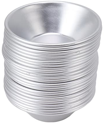 25 Uds Molde de Aluminio para Tarta de Huevo Aleación de Aluminio Estaño Mini Moldes de Papel de Aluminio para Hornear Tazas para Soporte Taza de Tarta de Huevo Taza de Pudín