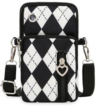 Narunii Handytasche zum Umhängen Damen,Kleine Umhängetasche damen Nylon Geldbörse Damen Brieftasche Kleine Umhängetasche für Alltag,Schule,Einkauf unter 7 Zoll