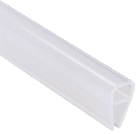 TOP-VIGOR Joint de porte de douche sans cadre, rail d'égouttement de 8 mm – Verre de 6 mm x 2000 mm de long en forme de U pour bas de porte de douche en silicone