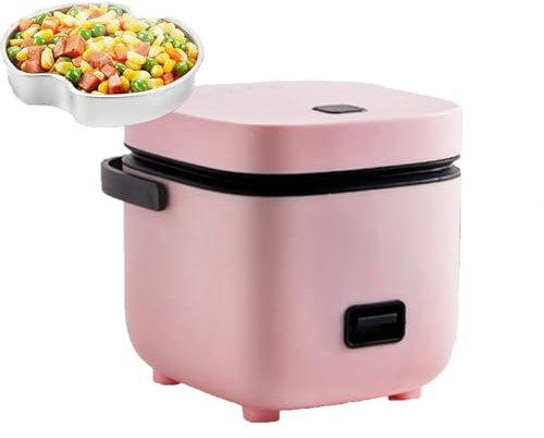 Small Rice Cooker for 1 People, Small Rice Cooker And Steamer Heating Rice Cooker Charger 1.2 L, Non-Stick Removable Bowl,Pink