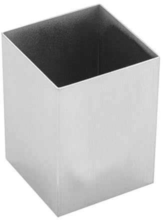 Organisateur de crayons - Pot à crayons carré en acier inoxydable | Porte-pinceaux de maquillage de bureau avec effet miroir, organisateur multifonctionnel pour pinceaux et stylos pour la maison, le