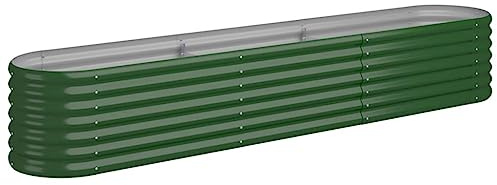 vidaXL Lit surélevé de Jardin Acier galvanisé 224x40x36 cm Vert