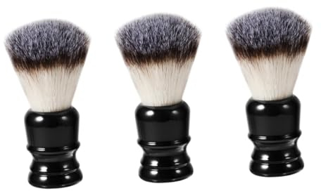 Healeved 3stücke Bartbürste Aus Nylon Mit Resin-griff Tragbares Einfaches Pflegewerkzeug Für Männer Zur Bartpflege Und Reinigung Schwarzes Design