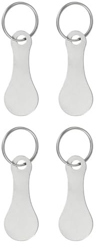 IPNSDON Llavero de carrito de la compra de 4 piezas, liberador de compras metálico extraíble, llavero de carrito, llavero de carrito de acero inoxidable (plateado)