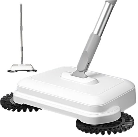 Floor Sweeper Manual, Floor Sweeper, 2-in-1 360° Rotating Hand Push Sweeper, High Efficient Carpet Sweeper with Long Handle, Hanging Manual Vacuum Sweeper for Home Office, Carpet Sweeper Manual