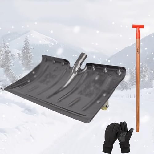 Pala da neve, pala da neve per bambini, strumento per l'inverno, pala da neve, pala da neve all'aperto, pala da slitta mobile, pala extra large, tavola da neve (70 cm + manico in legno a forma di T)