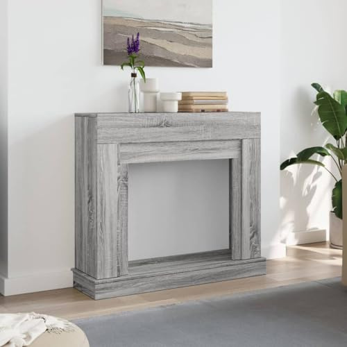 Manteau de Cheminée, Bordure de Cheminée Encadrement Cheminee Decorative Cadre de cheminée Sonoma Gris 100x30x87,5 cm Bois d'ingénierie