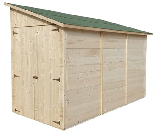 Home Idea Italia Casetta Addossata Legno Abete 250 x 212 Cm Personalizzabile Doppia Porta