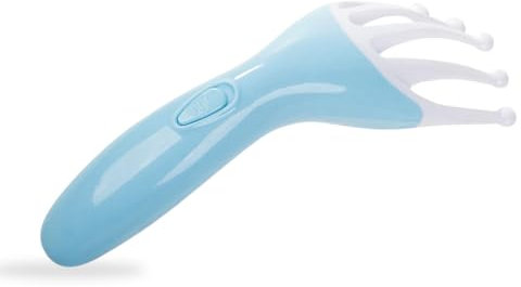 PARENCE.- Elektrisches Kugelkopf-Massagegerät - Vibrierendes Rechenmassagegerät zur Stimulation und Entspannung der Kopfhaut -USB-Kabel oder mit AAA-Batterien - 22,5 x 7,5 cm - Zufällige Farbe