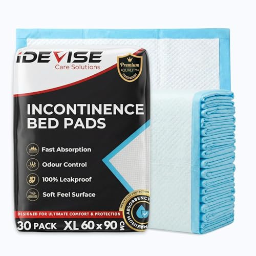 Lot de 30 alèses jetables pour incontinence | 60 x 90 cm – Haute capacité d'absorption – Alèses de lit pour enfants et adultes | Tapis de lit de maternité | Protège-matelas imperméable
