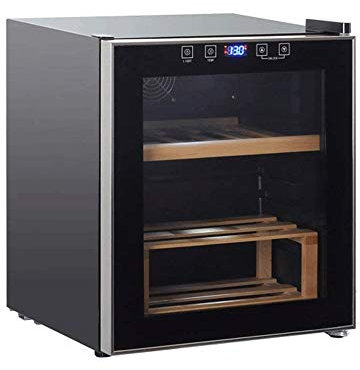 Enfriador termoeléctrico de vino tinto y blanco de 42 L, refrigerador independiente con pantalla LCD, controles táctiles digitales, termostato de funcionamiento silencioso, hueco de doble capa