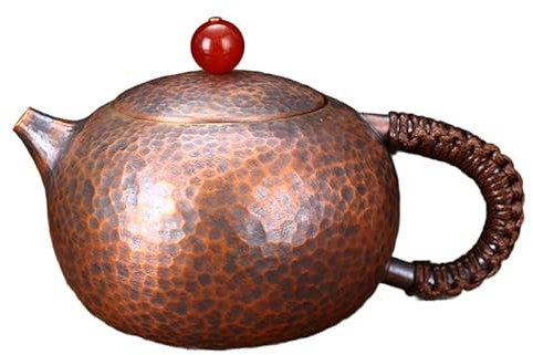 DXDXZDXLUF Bouilloire à thé en cuivre Mat 10/8 cm, Faite à la Main, pour cuisinière (8 x 6 cm, 1 000 ML)