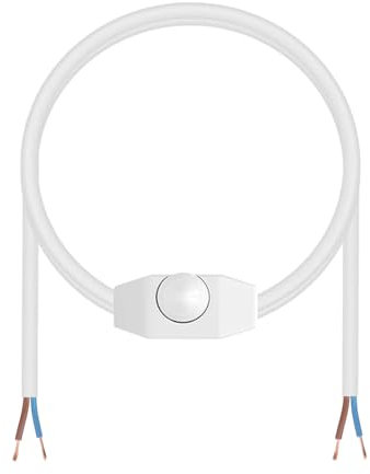 CABLEPELADO Regulador de Intensidad para Lámpara – Interruptor Dimmer Blanco con Cable de 2 m | Compatible con Bombillas Halógenas, Incandescentes y Regulables | 220V