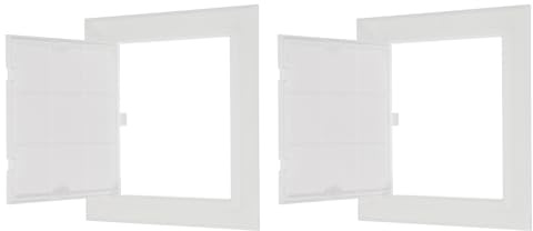 PATIKIL 165x165mm Access Panel, 2Pcs ABS Plastic Panels for Inspection Hatch Removable Hinged Access Door for Drywall Plumbing Pipes Fuse Box Cover Cabinet Conceals Wires, White