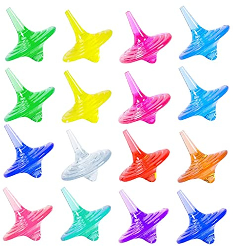 JUMPLAWN Acryl Drehspielzeug Kinder 20 Stück Bunte Rotierende Gyroskope Pädagogisches Lernspielzeug Indoor Outdoor Hand Auge Koordination