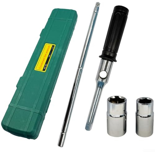 Llave cruzada para neumáticos hecha de acero al cromo vanadio con palanca extendida y mecanismo de resorte de bola antideslizante para un bloqueo seguro para ruedas de coche (A)