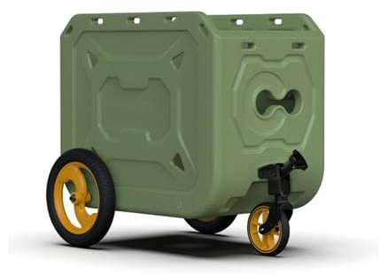 Tomvorks Faltbarer Fahrradanhänger für Haustiere, Aufbewahrungsbox aus HDPE, 128 L Fassungsvermögen, 25 Kg Traglast, Pannensichere PU-Reifen, in 6 Farben Erhältlich, (Campingstuhl mit Klapptisch)