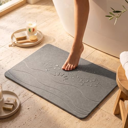 Homellence Alfombra Diatomita Baño 60x39 cm - Alfombrilla Diatomita