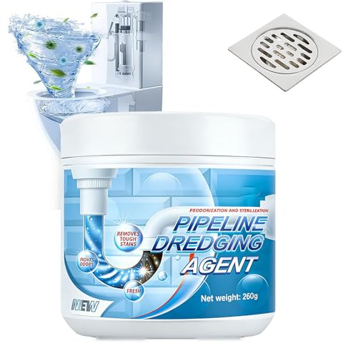Déboucheur Canalisation Professionnel, Puissant et Rapide, Anti Bouchon Cheveux et Graisse, pour Cuisine, Salle de Bains et WC, Solution Efficace Contre Eau Stagnante et Odeurs (1PCS)