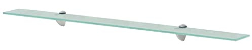 Todiikf Schweberegal Glas 100x10 cm Wandregal aus 8 mm ESG Sicherheitsglas Transparentes Glasregal mit Zink-Legierung für Badezimmer Wohnzimmer Schlafzimmer bis 15 kg