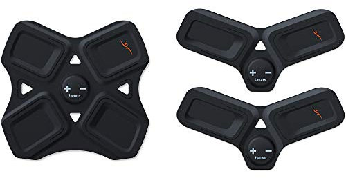 Beurer EM 22 Muscle Booster, dreiteiliges EMS-Pad Set zur Elektrostimulation der Arm-, Bein- und Bauchmuskulatur mit 15 Intensitätsstufen und selbstklebenden Silikonpads