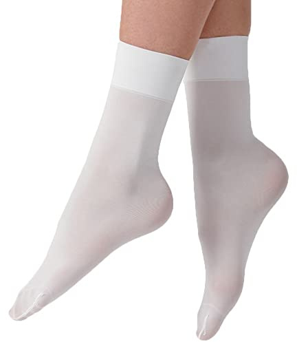 2 Pairs Adult and Children's Silky Essentials Ballet Dance Socks (12.5-3.5 Shoe Size, White)