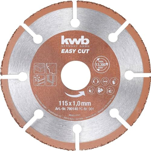 kwb Easy-Cut universal Hartmetall Trennscheibe 150 mm x 1,3 mm, Flex-Scheibe f. div. Materialien, Bohrung 22,23 mm, 150mm