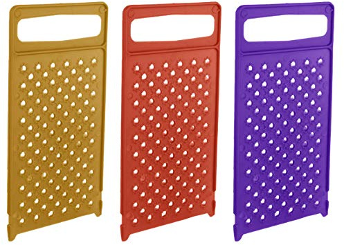 Plastic Grater - Pack of 3 - Ergonomic Food Grater Handheld - Cheese Flat Graters for Kitchen Hand Held