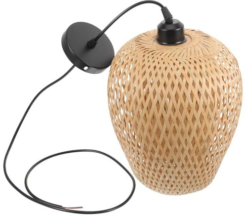 Rotin Panier Plafond Pendentif Abat-Jour en Bambou en Osier Lustre Abat-Jour Suspendus Décorations Rustique Lampe pour La Maison Et La Boutique Décor