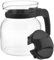 MGE - Jarra de Café Apta para Microondas - Jara de Café para Cafeteras - Tetera de Cristal Térmico - Jarra Melita con Tapa - Blanco o Negro - 1000 mL