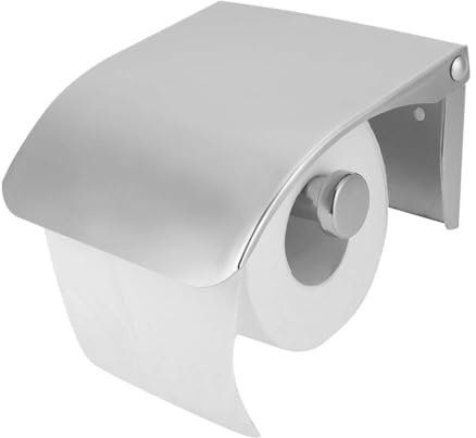 Toilet Paper Holder with Cover, Wall Mounted Tissue Roll Dispenser Stainless Steel Toilet Roll Holder Storage Rack for Bathroom & Kitchen - Waterproof & Rust Resistant
