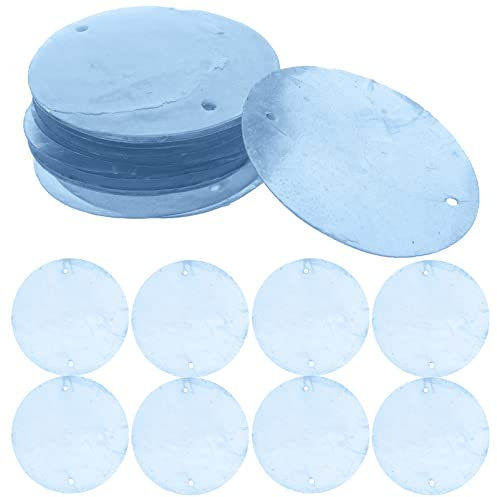 Cabilock Runde Muschelscheiben 5Cm Mit Doppeltem Loch Für Diy Schmuckanhänger Windspiel Türvorhänge Bastelzubehör Für Handgemachte Dekoration Und Schmuckherstellung