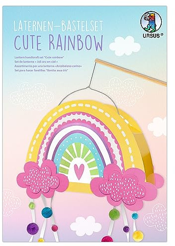 Ursus 18810099F - Laternen Bastelset, Cute Rainbow, ca. 21,8 x 31 x 10,3 cm, Mittel