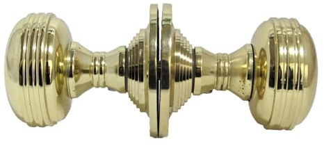 Haven Heritage Door Handle for Internal Doors, Bathroom Door Handles, Brass Door Knobs for Interior Doors - Brass Door Handles Internal, Round Door Handles - Mortice Reeded Door Knob - Brass