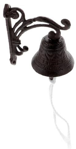 FUNOMOCYA Rustikale Vintage Türglocke Aus Gusseisen Dekorative Gartenglocke Handgefertigte Außendekoration Nostalgische Metallglocke Im Landhausstil Für Hauswand Und Eingang