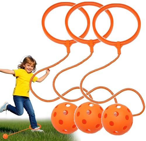 3X Knöchel Hüpfball Springring Fußkreisel Kinder Swing Balls Skip Ball Für Den Außenbereich, Swing Wheel Kinder Springender Ball Outdoor-Hüpfspiel Garden Toy Fußball Sprungball Für Erwachsene Kinders