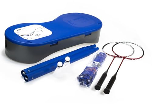 NILS Badminton Set 2 in 1 2 Badmintonschläger + Badmintonnetz + Tennisnetz