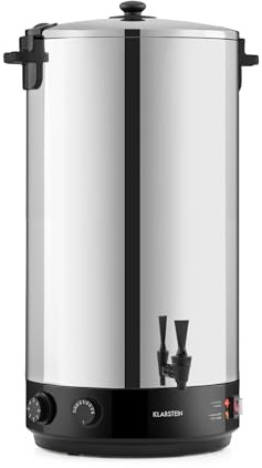 Klarstein KonfiStar 60 Preserving Cooker, 60 L Canning Pot & Hot Drink Dispenser, 30-110°C, Timer 20-120 min, Keep-Warm Function, Taste-Neutral Stainless Steel Interior, Polished Finish