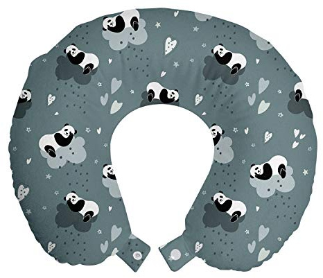 ABAKUHAUS Infantile Cuscino da Viaggio, Pandas che dorme sulle nubi, Accessorio in Schiuma di Memoria per Viaggio, 30 cm x 30 cm, Multicolore