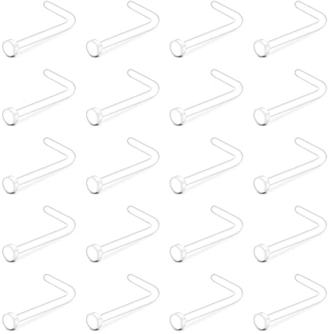 Briana Williams 20stk Bioflex Nasenstecker Nasenpiercing Stecker Flexibel Kunststoff Plastik L Piercing Nase Plastik