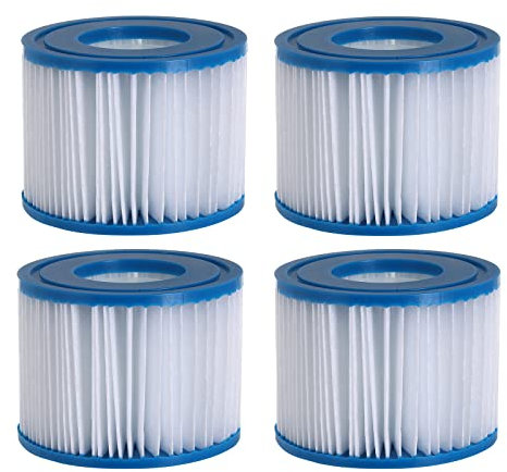 Qpro Replacement Hot Tub Filter – Compatible With Bestway Filter Cartridge VI for Swimming Pool, and made to fit All Lay-Z-Spa Models - Hawaii, Miami, Paris, Vegas, Monaco, Palm Springs, x 4 Filters