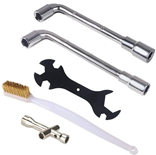 ALAMSCN 5PCS 3D Printer Tool Kit - 6mm & 7mm Nozzle Wrench + 5 in 1 Spanner + Mini Cross Socket Wrench + Nozzle Cleaning Brush