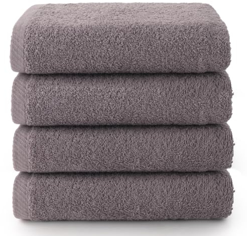 Top Towel Plus - Lot de 4 Serviette de Bain 100% Coton - Essuie Main 50 x100cm 400g - Douces, Absorbantes et Résistantes | Ensemble Idéal pour Une Salle de Bain Moderne